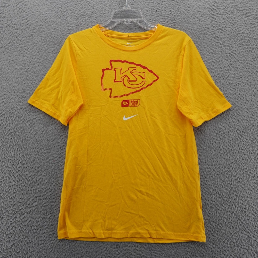 Nike Kansas City Chiefs Kids NFL Yellow Graphic T Shirt Boys XL NEW